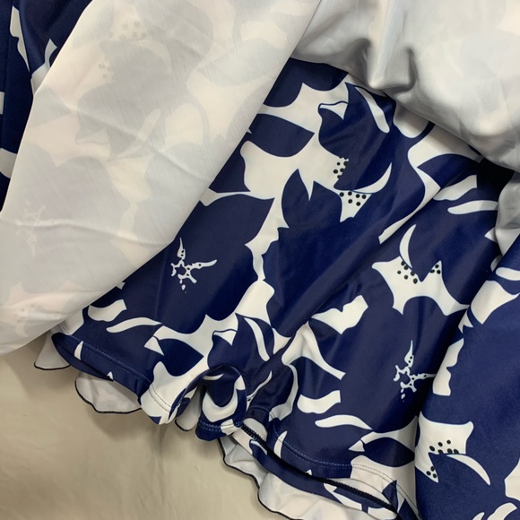 SOLD ❌Summer Mae Blue Floral Print Swimdress Bathing Suits | Large One Piece NWT - Picture 10 of 16